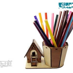 جامدادی رومیزی طرح کلبه مدل PEN-30