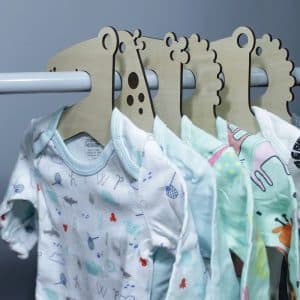 چوب لباسی نوزاد مدل حیوانات کد C01 مجموعه 4 عددی